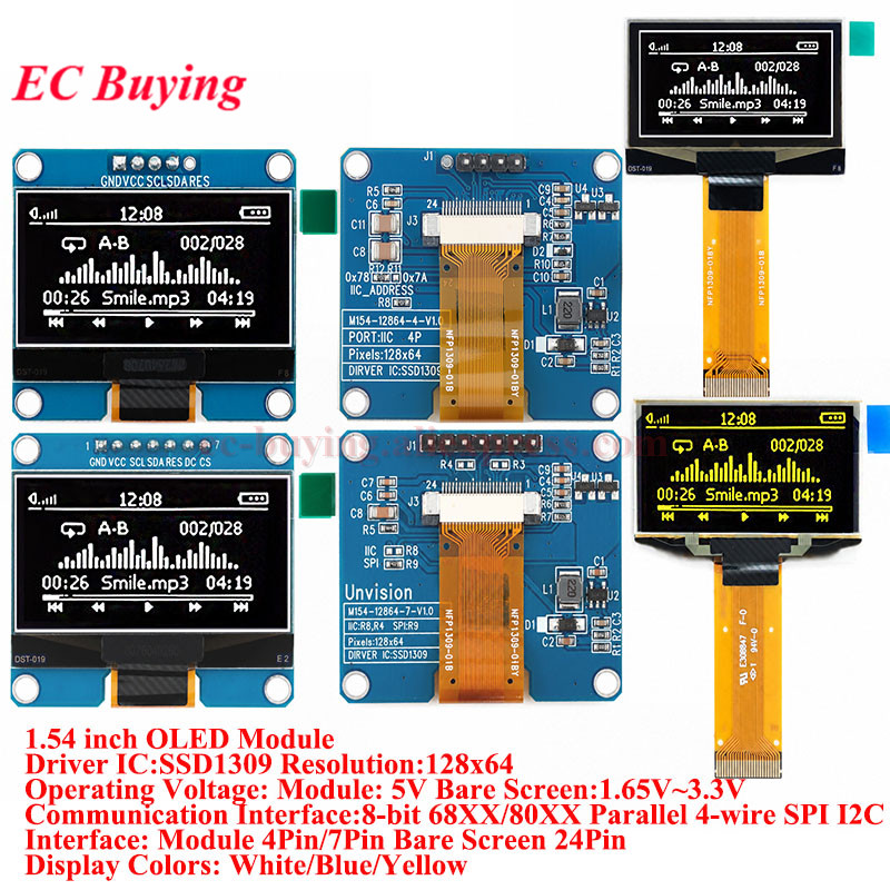 I2C Lcd Display - 1.54 inch OLED Module 1.54” Display