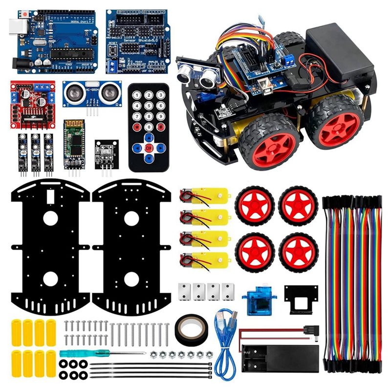 Arduino Uno Starter Kit - WOWFU-4WD Smart Robot Car Kit For