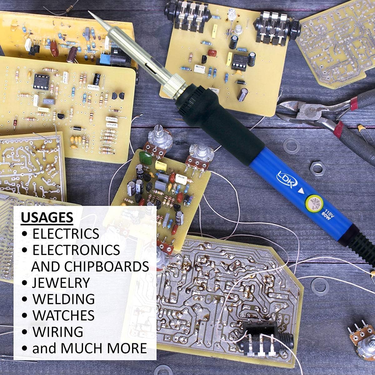 Soldering Iron Kit 60W with Ad - đánh giá và giá Desoldering Pump Solder