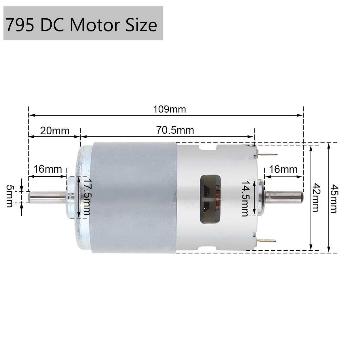 775 795 895 DC Motor 12V Dual  - đánh giá và giá Diy Electronics Motor
