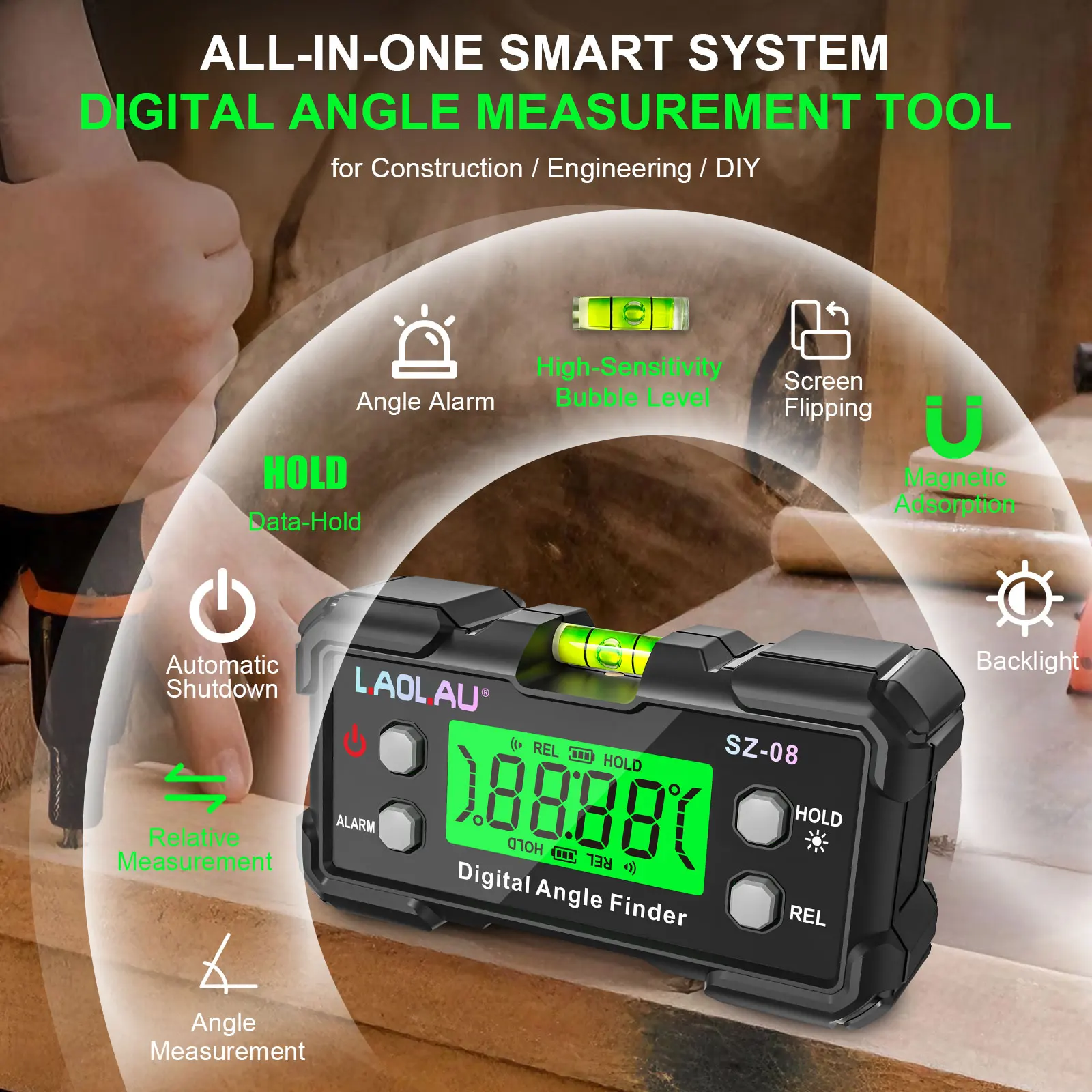 Digital Angle Gauge With Level - đánh giá và giá Diy Electronics Organizer