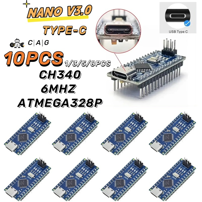 1 - 10PCS Type-C USB Nano 3.0  - đánh giá và giá Arduino Uno Starter Kit