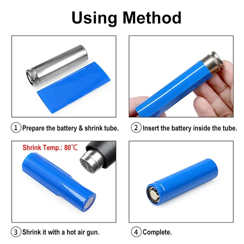 100~1000pcs PreCut 18650 Batte - đánh giá và giá Heat Shrink Tubing