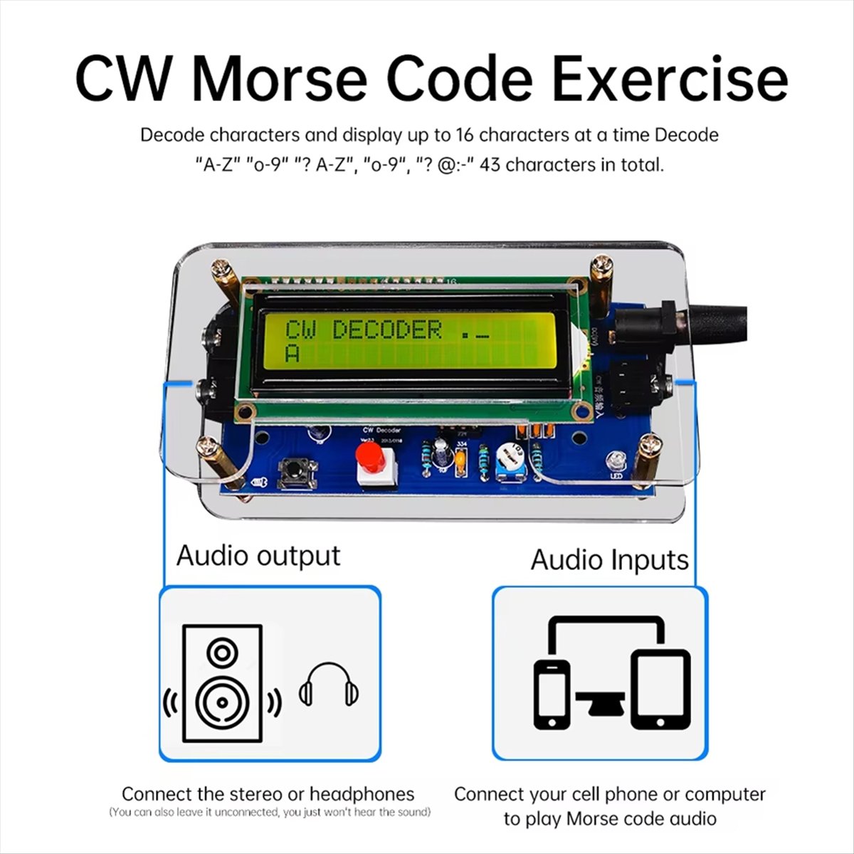 HDL DC9V CW Morse Code Decoder - đánh giá và giá Diy Electronics Circuits